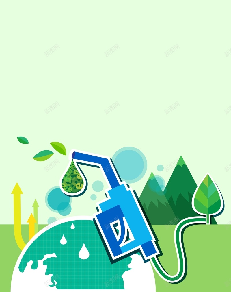 矢量扁平化环保出行背景ai设计背景_88icon https://88icon.com 低碳 出行 创意 加油 扁平化 海报 环保 矢量 绿色 背景 矢量图