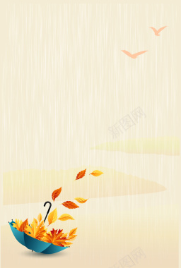 金色落叶秋季上新海报背景矢量图背景