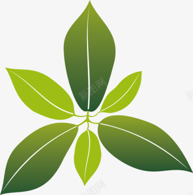 绿色PNG绿色植物小树叶创意图标矢量图图标