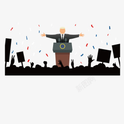 美国总统竞选卡通素材