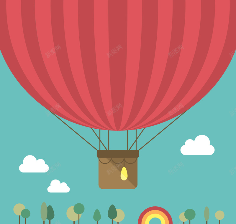 卡通热气球背景图矢量图ai设计背景_88icon https://88icon.com 卡通 彩虹 手绘 海报 热气球 童趣 蓝天 矢量图