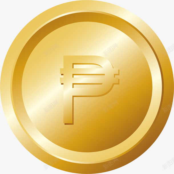 镀金卡通风格比索币png免抠素材_88icon https://88icon.com 卡通比索 卡通风格 比索币 比索货币 矢量比索 镀金风格