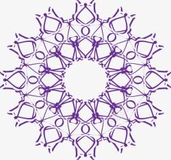 创意紫色螺旋花图案素材