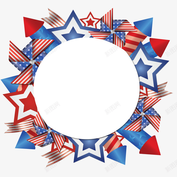 美国星条花纹标题框矢量图ai免抠素材_88icon https://88icon.com 星条旗 独立日 矢量png 美国 美国独立日 美国花纹 矢量图