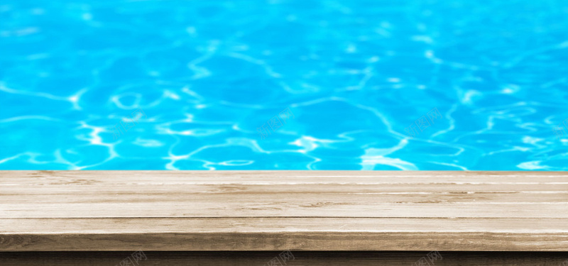 游泳池与木板片jpg设计背景_88icon https://88icon.com 木板 水纹 海报banner 游泳池 纹理 蓝色 质感