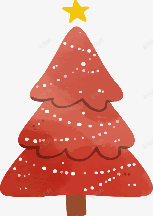 红色卡通的圣诞树矢量图ai免抠素材_88icon https://88icon.com 卡通圣诞树 可爱圣诞树 圣诞树 圣诞节 圣诞节快乐 矢量png 矢量图