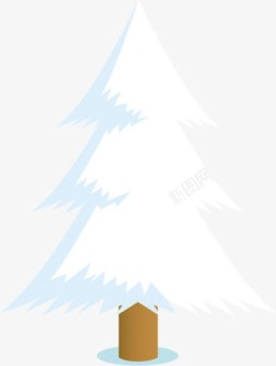 雪白圣诞树装饰元素素材