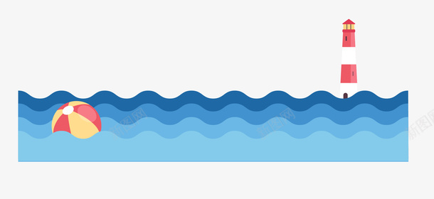 海边矢量图ai免抠素材_88icon https://88icon.com 卡通 扁平 海边素材 清新 矢量图