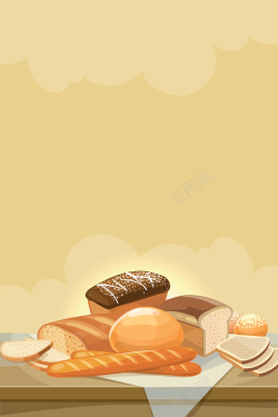 土司面包矢量卡通手绘面包美食面食背景高清图片