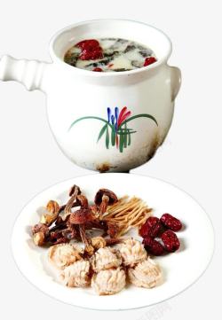 红枣蘑菇党参煲汤素材