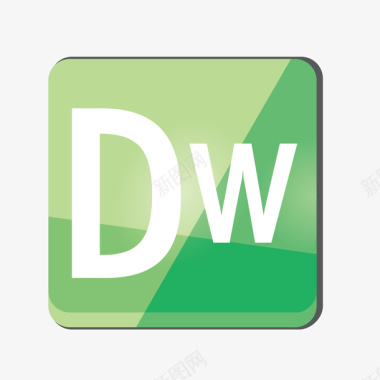 手绘绿色DW软件图标免矢量图图标