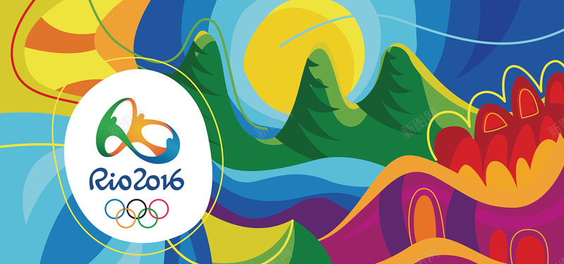 2016巴西奥运会运动品牌banner矢量图背景