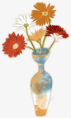 手绘花瓶花卉素材
