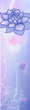 紫色梦幻花纹展架背景矢量图背景
