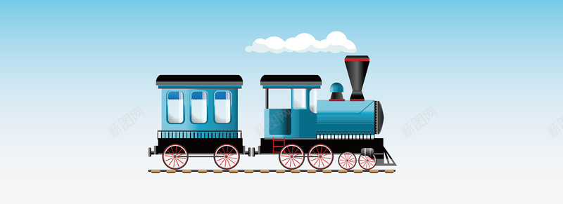 卡通蒸汽火车背景矢量图背景