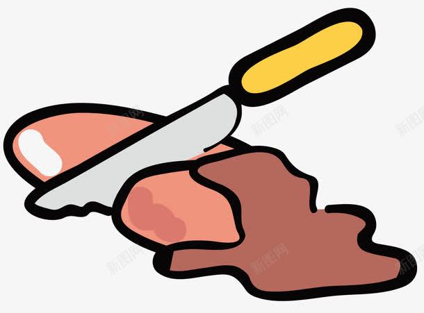 一块肉食png免抠素材_88icon https://88icon.com 吃的 正在切割 灰色的刀子 红色的食物 食品 黄色的把柄