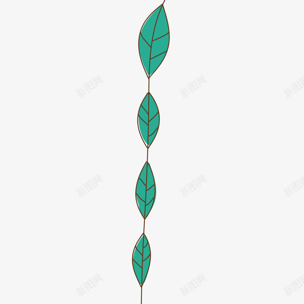 绿色的树叶分割线png免抠素材_88icon https://88icon.com png图形 png装饰 分割线 手绘 绿色 装饰