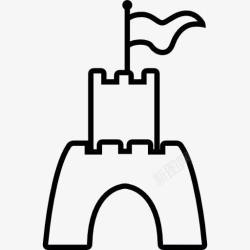 中世纪的王国城堡的标志图标高清图片