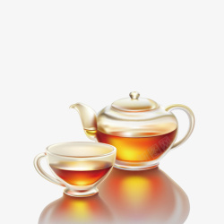 茶壶和茶杯矢量图素材