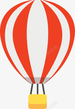 红白条纹热气球矢量图素材