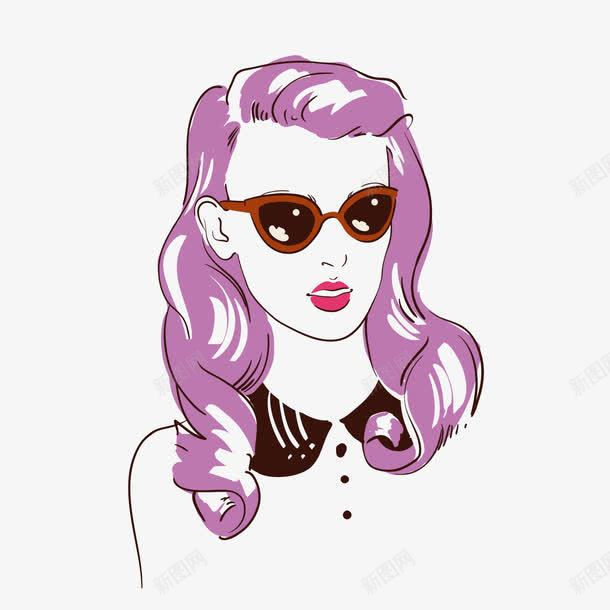 紫色手绘时尚美女头像png免抠素材_88icon https://88icon.com 头像 手绘 时尚 紫色 美女 美女人物