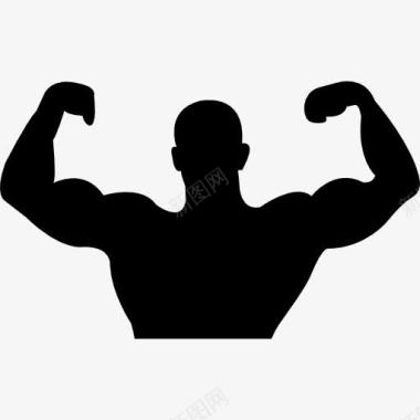 人的肌肉男性轮廓变异肌肉图标图标