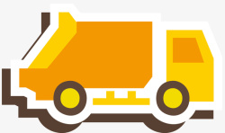 扁平垃圾车垃圾储存卡通卡车矢量图高清图片