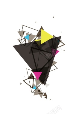 时尚三角形几何平面广告矢量图背景
