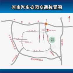 郑州汽车公园交通位置地图素材
