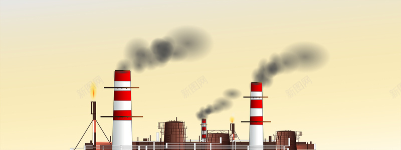 矢量工业污染排放背景广告背景