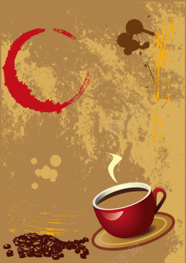 咖啡主题海报矢量图背景