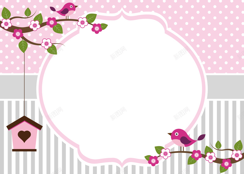 手绘花鸟背景矢量图ai设计背景_88icon https://88icon.com 卡通 手绘 景 海报 童趣 背 花鸟 矢量图