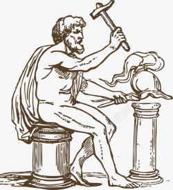 希腊的神敲打卡通风格希腊神高清图片