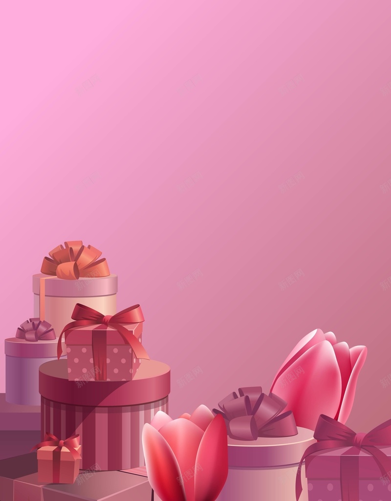 矢量质感梦幻礼物盒郁金香背景ai设计背景_88icon https://88icon.com 婚庆 情人节 梦幻 海报 爱情 矢量 礼物盒 粉紫色 背景 节日 质感 郁金香 矢量图