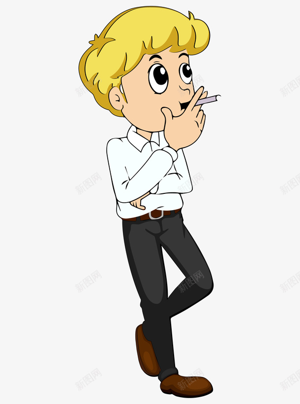 卡通版抽烟的小男孩矢量图ai免抠素材_88icon https://88icon.com 动漫动画 卡通人物 卡通手绘 小男孩 抽烟 装饰图 矢量图