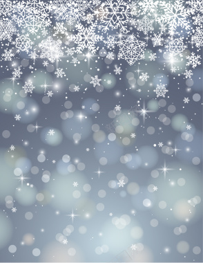 冬季雪花白色光斑背景矢量图背景