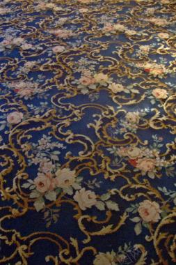 蓝色花卉图案毛纺织品背景背景