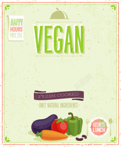 水果蔬菜卡通海报背景矢量图海报