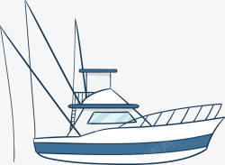 创意渔船插画矢量图素材