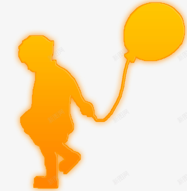 儿童节孩子拿气球剪影png免抠素材_88icon https://88icon.com 儿童节 六一 剪影 气球