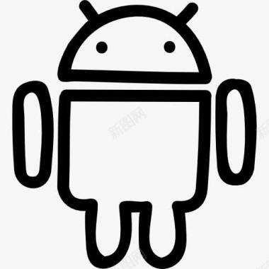 机器人管家Android的手绘LOGO的轮廓图标图标