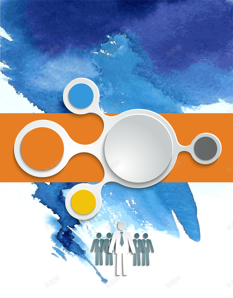 蓝色商务水墨背景矢量图ai设计背景_88icon https://88icon.com 商务 橙色 水墨 海报 科技科幻 背景 蓝色 矢量图
