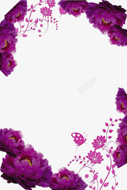 紫色花朵装饰背景效果素材