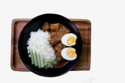 营养美味咖喱饭鸡蛋肉食米饭素材