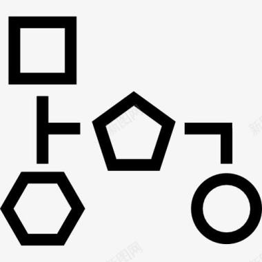 几何卡通人几何形状轮廓的块格式图标图标