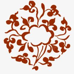 圆形叶子古风边框素材