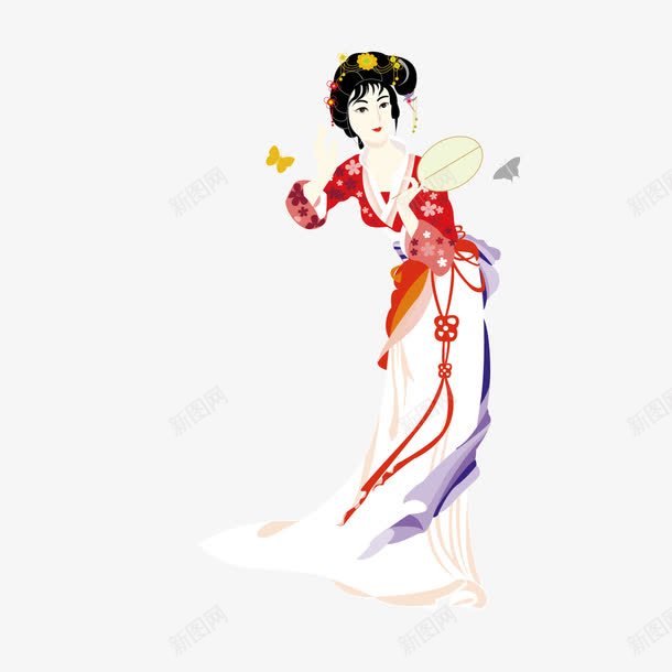 卡通纹绣中国古代女子png免抠素材_88icon https://88icon.com 中国 卡通 古代女子 纹绣 纹绣美女