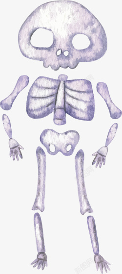 手绘风万圣节骷髅矢量图素材