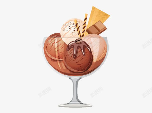 高脚杯里的冰淇淋png免抠素材_88icon https://88icon.com PNG图形 冰淇淋 装饰 食物 高脚杯