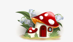 蘑菇房子矢量图素材